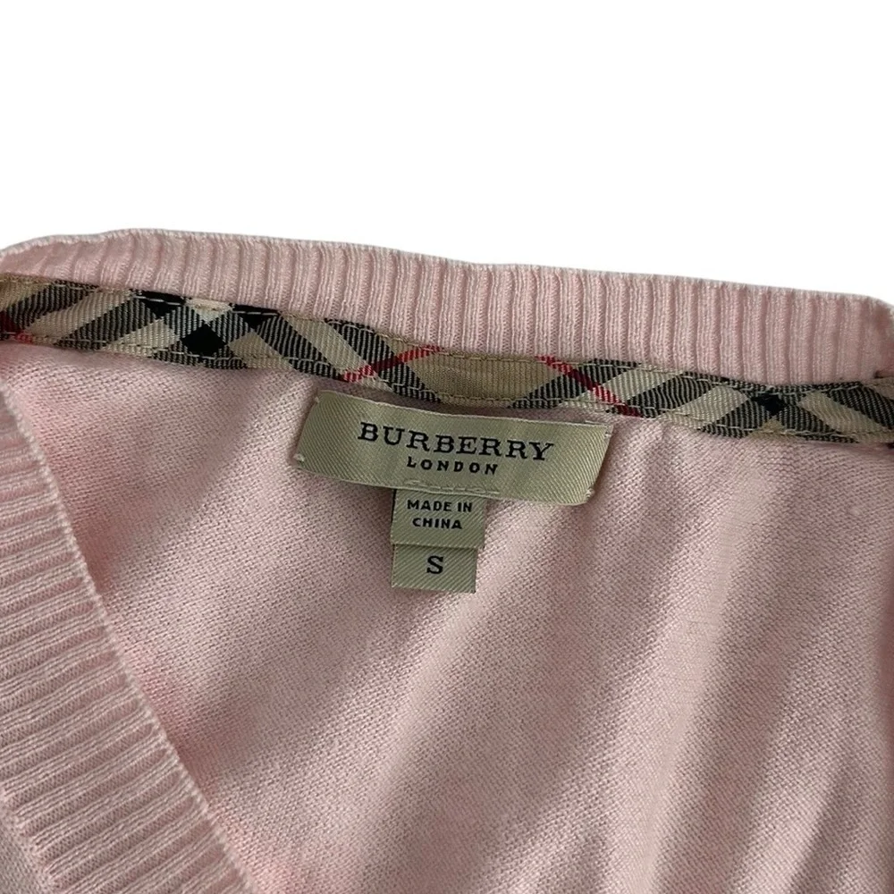 Burberry knit top silk cashmere blend light pink minimalist luxury soft sz sm - Picture 9 of 11